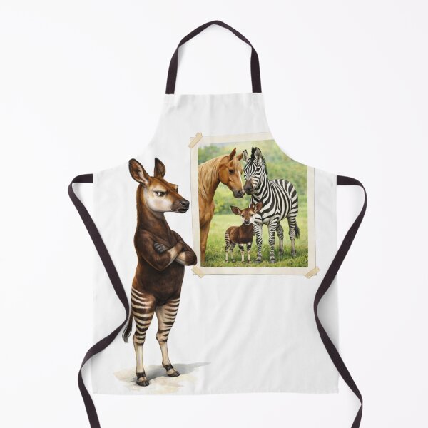 Item preview, Okapi Looking at Zebra and Horse Painting designed and sold by RØNI AI.