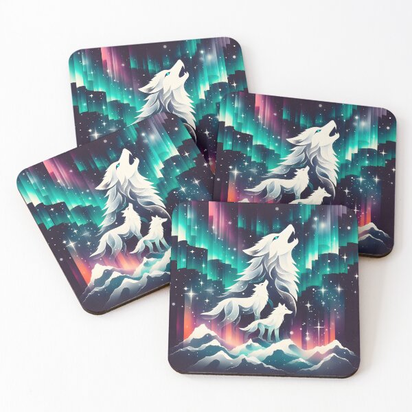 Item preview, Layered Northern Lights Wolf, Ai Generated Art   designed and sold by ACC .