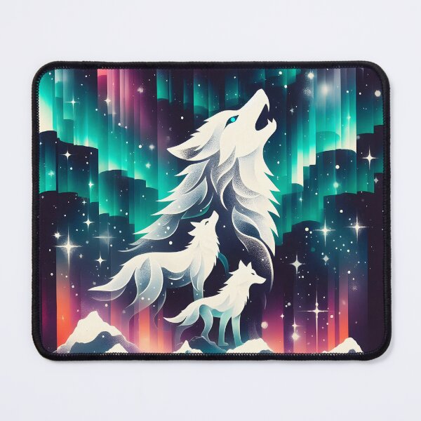 Item preview, Layered Northern Lights Wolf, Ai Generated Art   designed and sold by ACC .