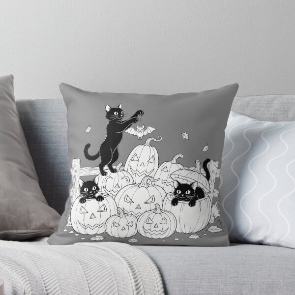 Item preview, Cute Black Cats Halloween Pumpkins Spooky designed and sold by Shoot-The-Moon.