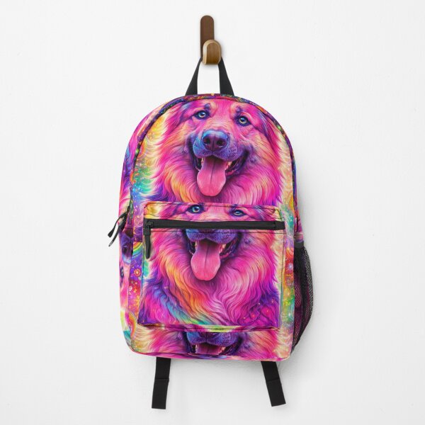 Item preview, Neon Rainbow German Shepherd Psychedelic Swirl Portrait designed and sold by SassyArtistry.