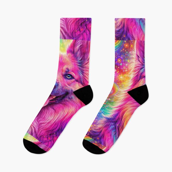 Item preview, Neon Rainbow German Shepherd Psychedelic Swirl Portrait designed and sold by SassyArtistry.