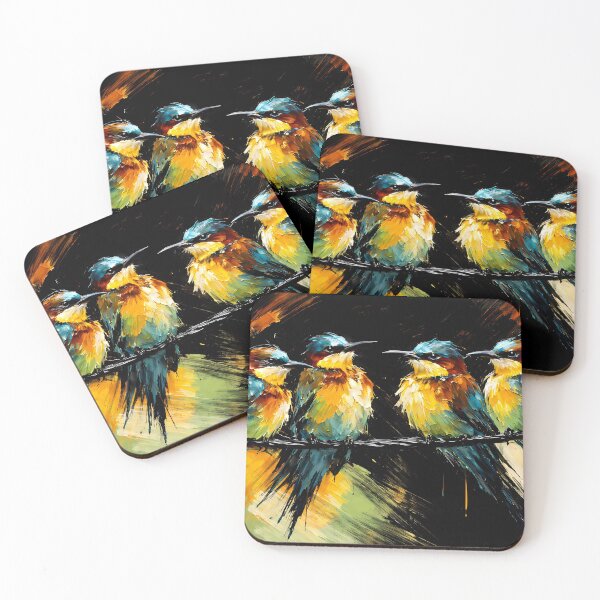 Item preview, Five Colorful Birds on a Wire designed and sold by cuprum.