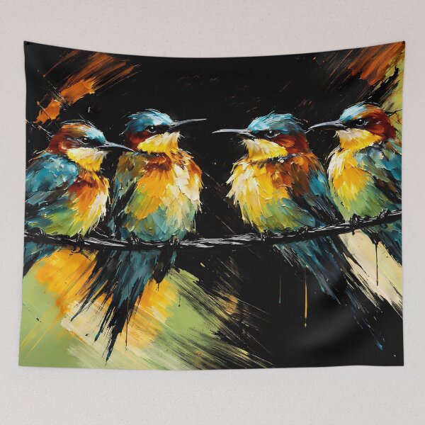Item preview, Five Colorful Birds on a Wire designed and sold by cuprum.