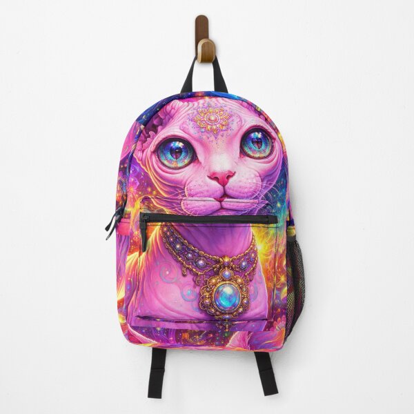 Item preview, Neon Rainbow Sphynx Cat Psychedelic Galaxy Portrait designed and sold by SassyArtistry.