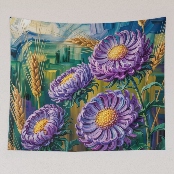 Item preview, Purple asters,style Van Gogh. designed and sold by elegantpaterns.