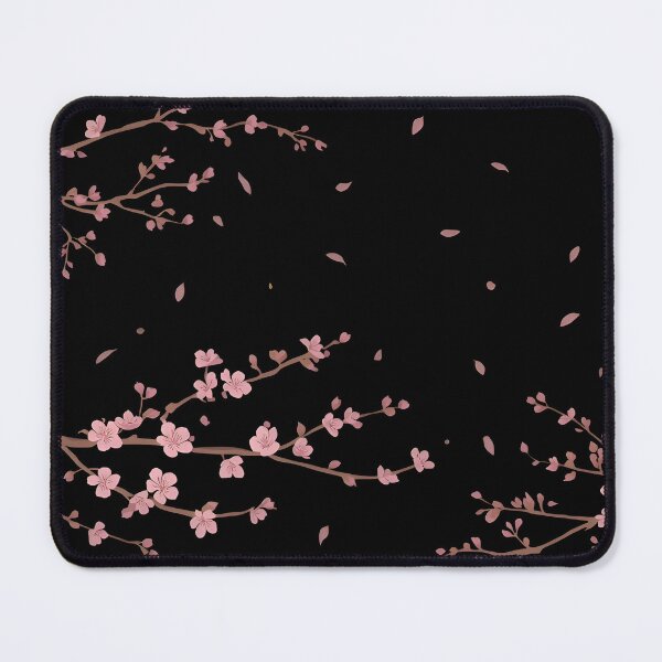 Item preview, Elegant Pink Cherry Blossom Branch Pattern on Black designed and sold by avwear.