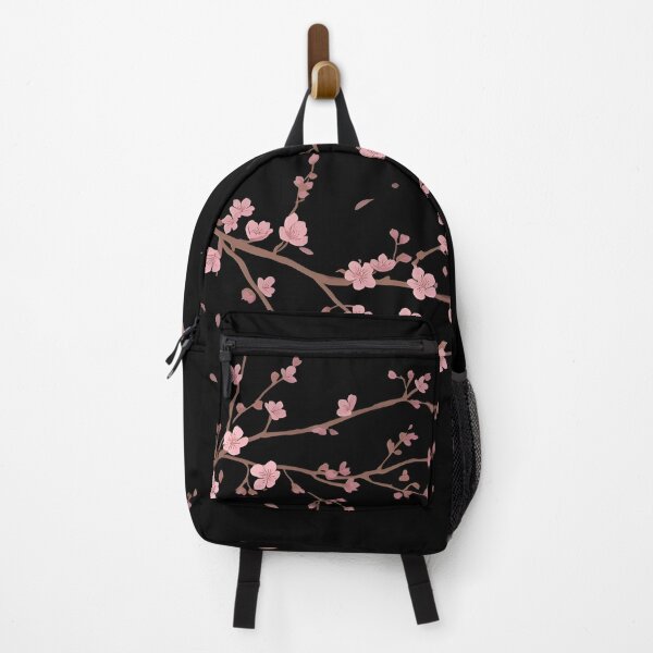 Item preview, Elegant Pink Cherry Blossom Branch Pattern on Black designed and sold by avwear.