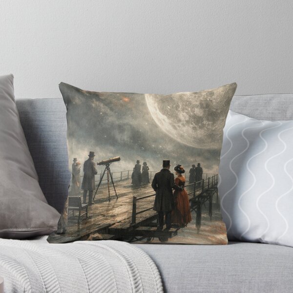 Item preview, Victorian Moon Observatory Pier Surreal Night Scene designed and sold by SassyArtistry.