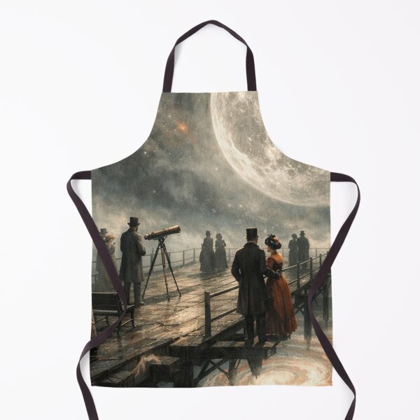 Item preview, Victorian Moon Observatory Pier Surreal Night Scene designed and sold by SassyArtistry.
