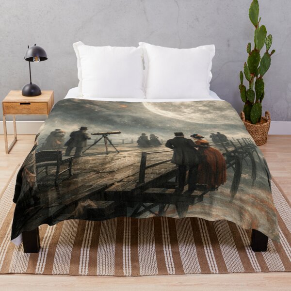 Item preview, Victorian Moon Observatory Pier Surreal Night Scene designed and sold by SassyArtistry.