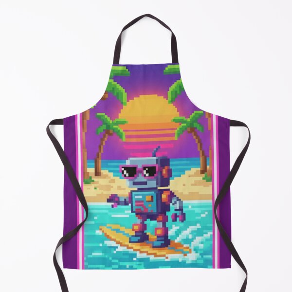 Item preview, Pixel Art Robot Sunglasses Beach Sunset Retro designed and sold by Dariusz.K.