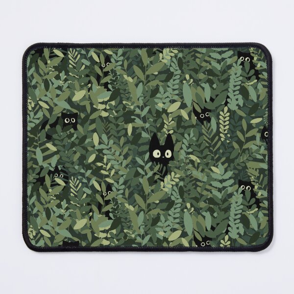 Item preview, Peeking Void Cats in Green Indoor Jungle, Cute Cozy Japandi Plant Parent & Black Cat Energy Pattern designed and sold by CharmedVille.