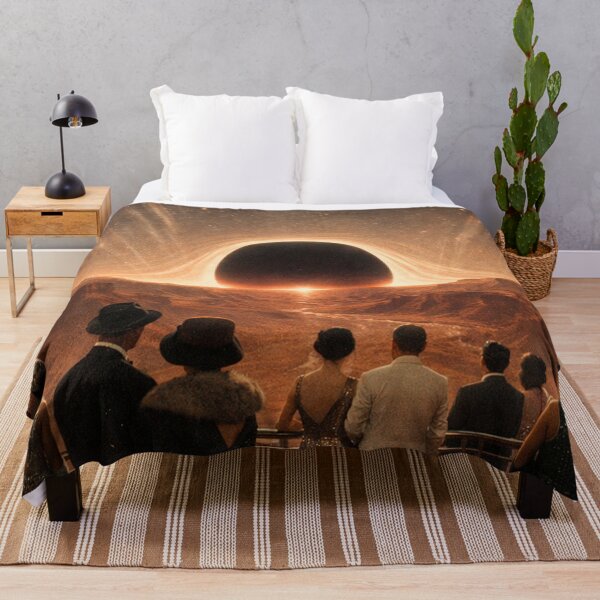 Item preview, Vintage Black Hole Eclipse Desert Gathering Scene designed and sold by SassyArtistry.