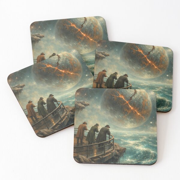 Item preview, Cracked Planet Over Stormy Ocean Cliff designed and sold by SassyArtistry.