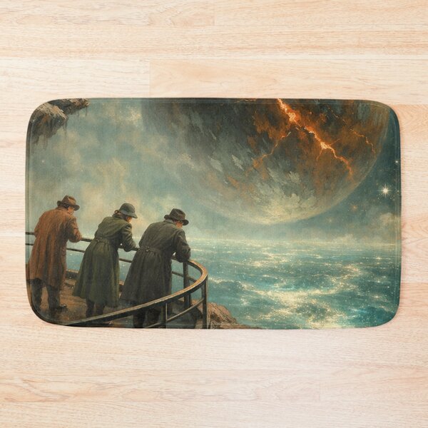 Item preview, Cracked Planet Over Stormy Ocean Cliff designed and sold by SassyArtistry.