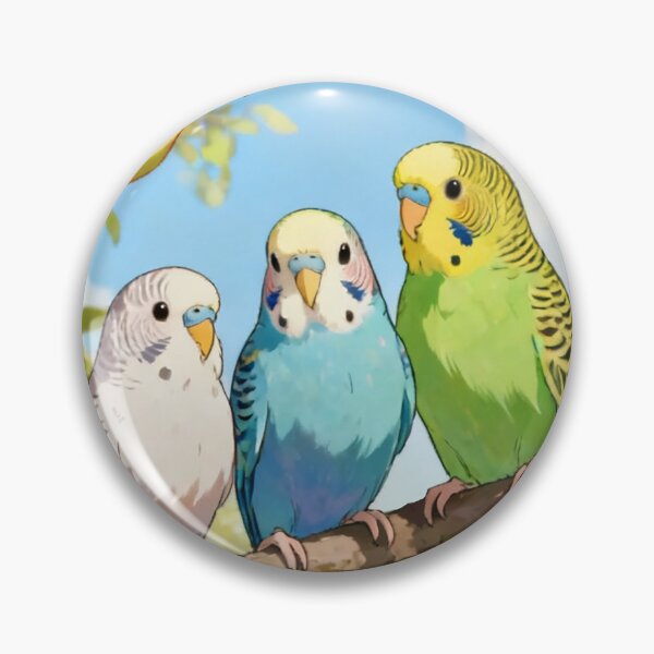 Item preview, Cute budgies in an apple tree. designed and sold by lifewithbirds.