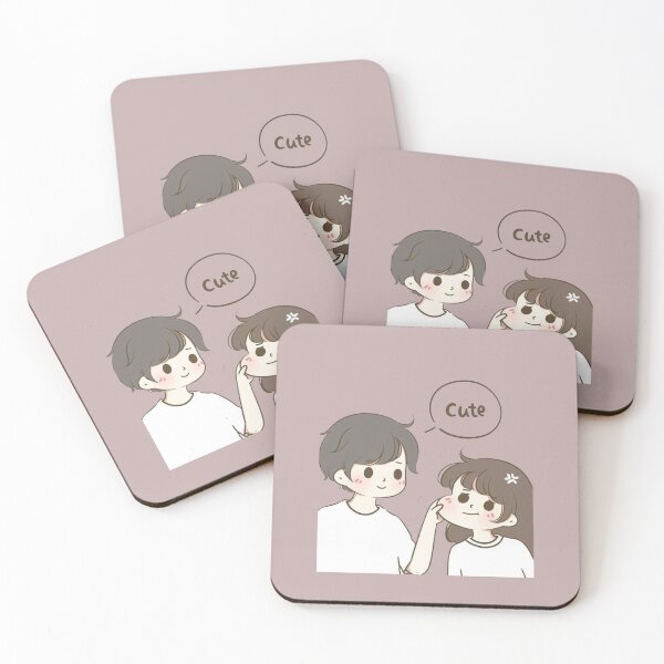 Item preview, Cute Annoying Couple - Funny Boyfriend Pulling Girl's Cheek Chibi Art designed and sold by GunnuDesigns.