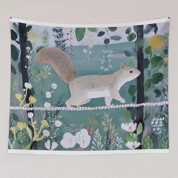 Item preview, Squirrel Balancing on Rope in Forest designed and sold by lautir.