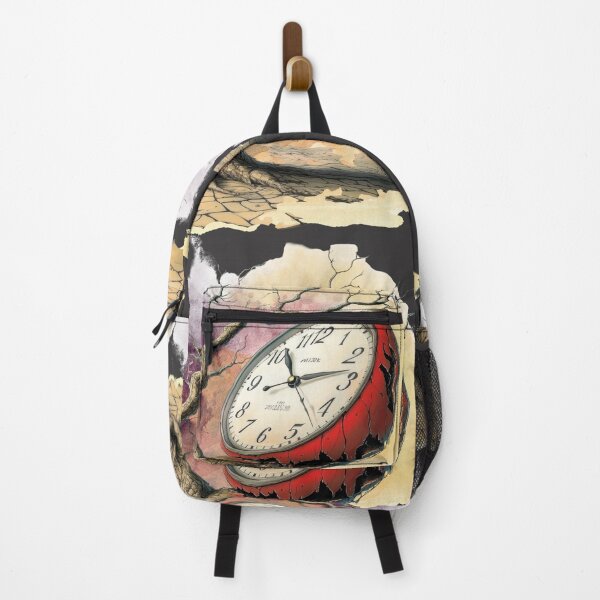 Item preview, Surreal Red Melting Clock on Twisted Tree – Dreamlike Time Art designed and sold by ChenEngEng.