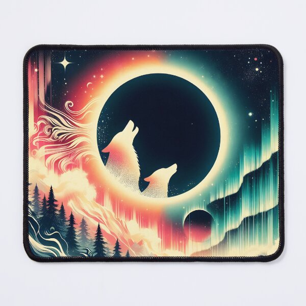 Item preview, Layered Northern Lights Wolf, Ai Generated Art   designed and sold by ACC .