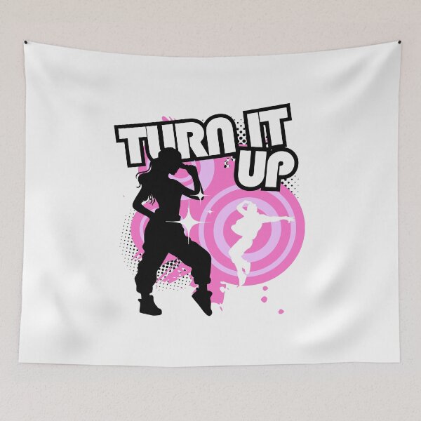 Item preview, TURN IT UP - Pink with black and white hip hop silhouettes - Frutiger Metro Pop Movement designed and sold by Pics'Elle Creations.