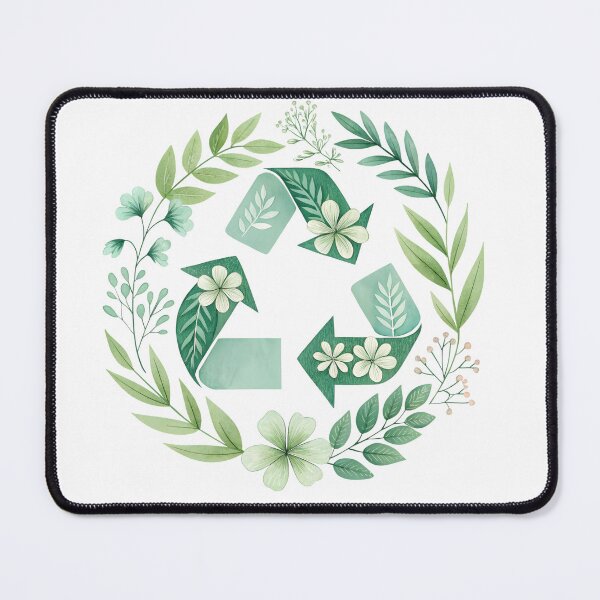 Item preview, Watercolor Recycle Symbol Made of Leaves and Flowers designed and sold by Angellacelin.