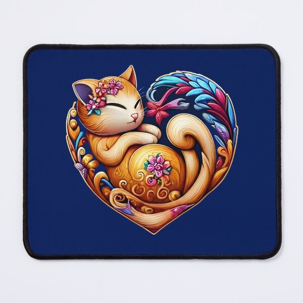 Item preview, Floral Serenity Cat Heart designed and sold by Good Vibes .