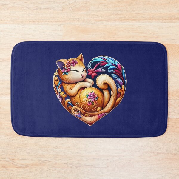 Item preview, Floral Serenity Cat Heart designed and sold by Good Vibes .