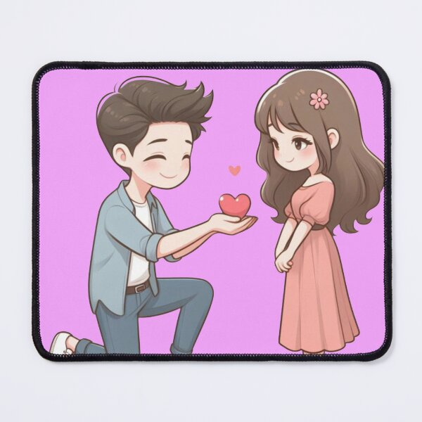 Item preview, Cute Anime Boy Proposing to Girl - Sweet Romantic Proposal Illustration designed and sold by GunnuDesigns.