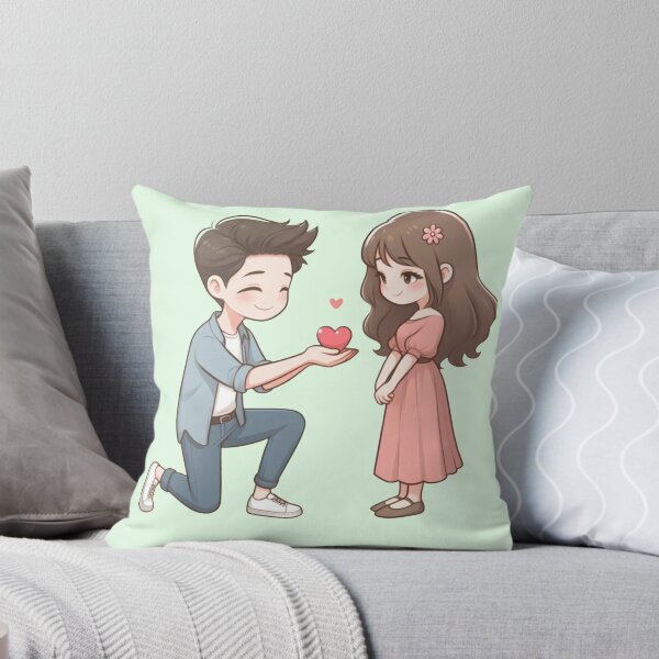 Item preview, Cute Anime Boy Proposing to Girl - Sweet Romantic Proposal Illustration designed and sold by GunnuDesigns.