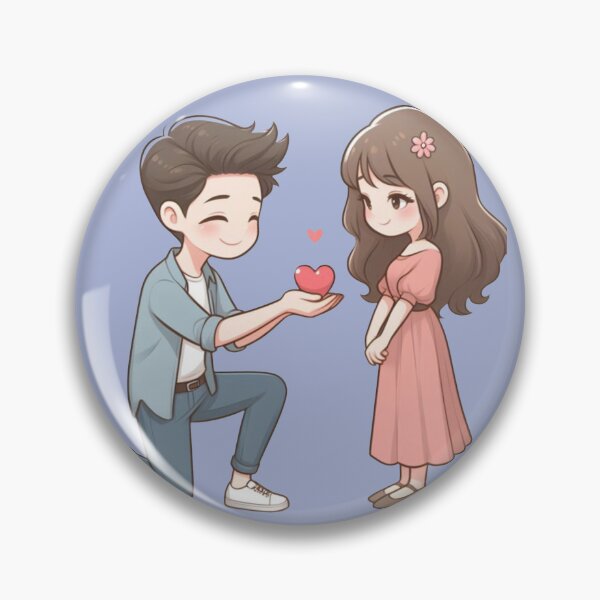 Item preview, Cute Anime Boy Proposing to Girl - Sweet Romantic Proposal Illustration designed and sold by GunnuDesigns.