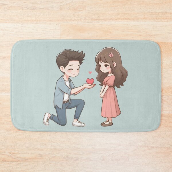 Item preview, Cute Anime Boy Proposing to Girl - Sweet Romantic Proposal Illustration designed and sold by GunnuDesigns.
