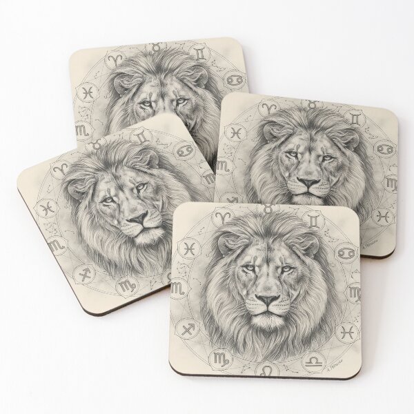 Item preview, Majestic Lion with Celestial Zodiac Map designed and sold by Zodiac Celestial Art.
