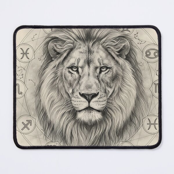 Item preview, Majestic Lion with Celestial Zodiac Map designed and sold by Zodiac Celestial Art.