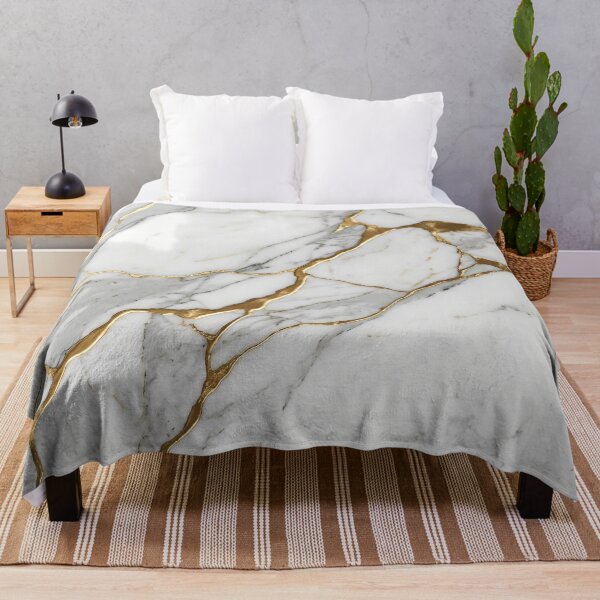 Item preview, Kintsugi Marble - Gold & White Luxury Pattern designed and sold by Neon Nature Studio.