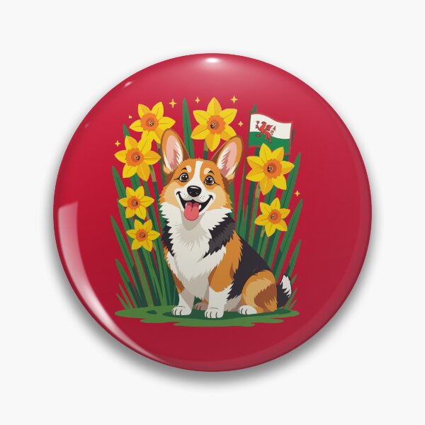 Item preview, Cute Corgi Dog Amongst Daffodils Supporting Wales designed and sold by taiche.