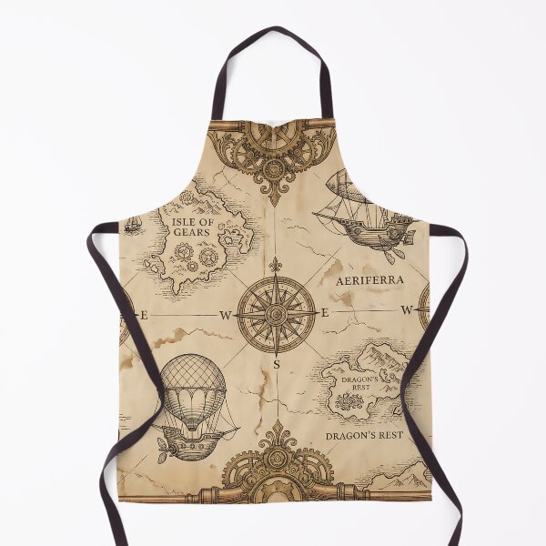 Item preview, Vintage Explorer - Steampunk Nautical Map Pattern designed and sold by Neon Nature Studio.