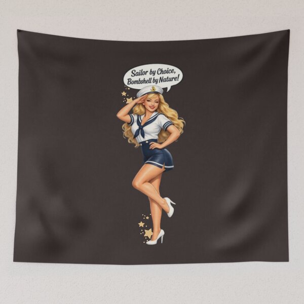 Item preview, Sailor Sweetheart Pin-Up – Retro Blonde Bombshell designed and sold by Bea May Bombshell Studio.