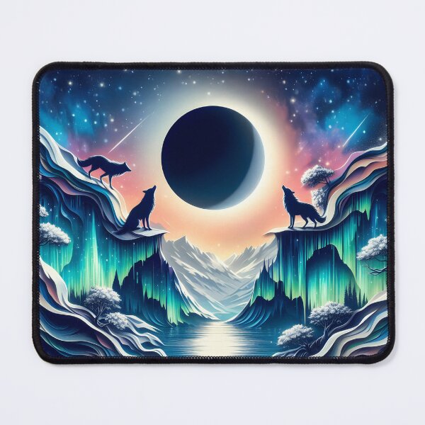 Item preview, Layered Northern Lights Wolf, Ai Generated Art   designed and sold by ACC .