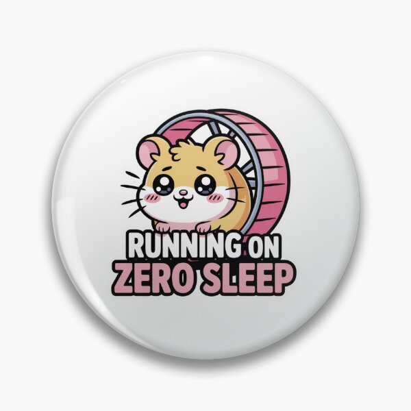 Item preview, Running on Zero Sleep - Funny Tired Hamster Wheel Kawaii Sticker designed and sold by Ashley critters.