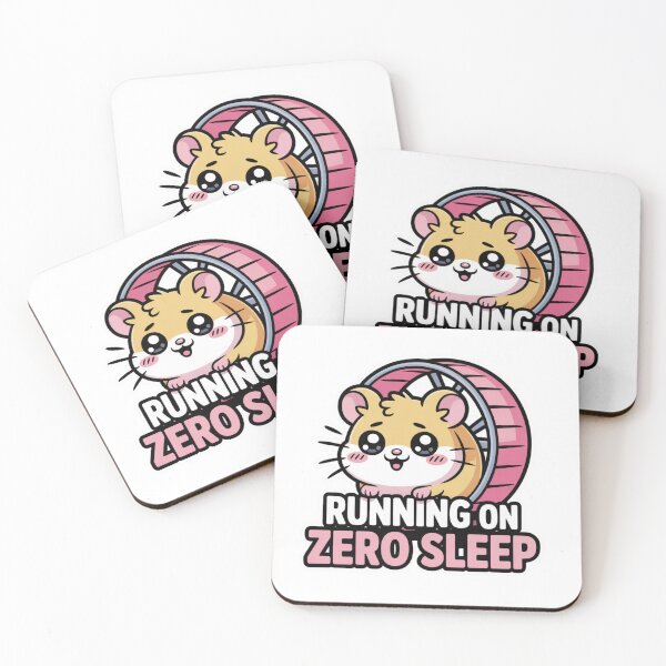 Item preview, Running on Zero Sleep - Funny Tired Hamster Wheel Kawaii Sticker designed and sold by Ashley critters.