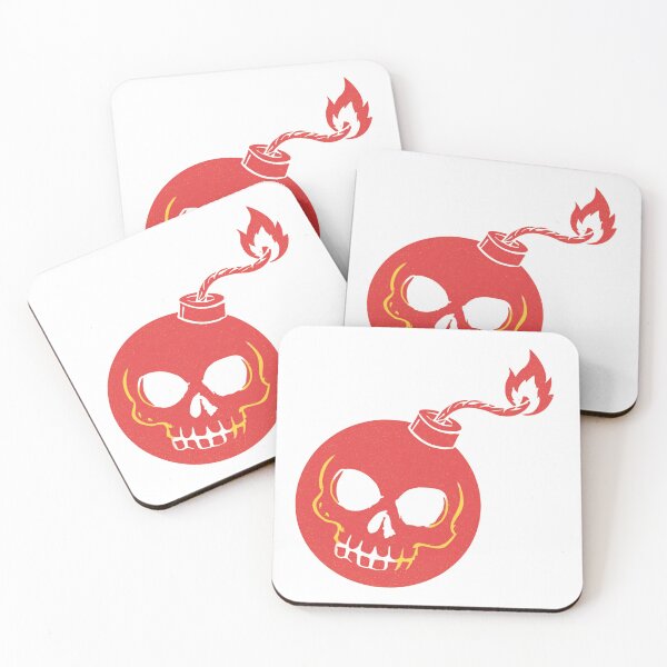 Item preview, red bomb with a skull face designed and sold by Akali Design.