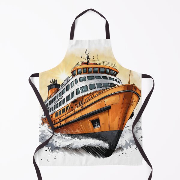 Item preview, Majestic Orange Ferry Riding the Ocean Waves designed and sold by ChenEngEng.