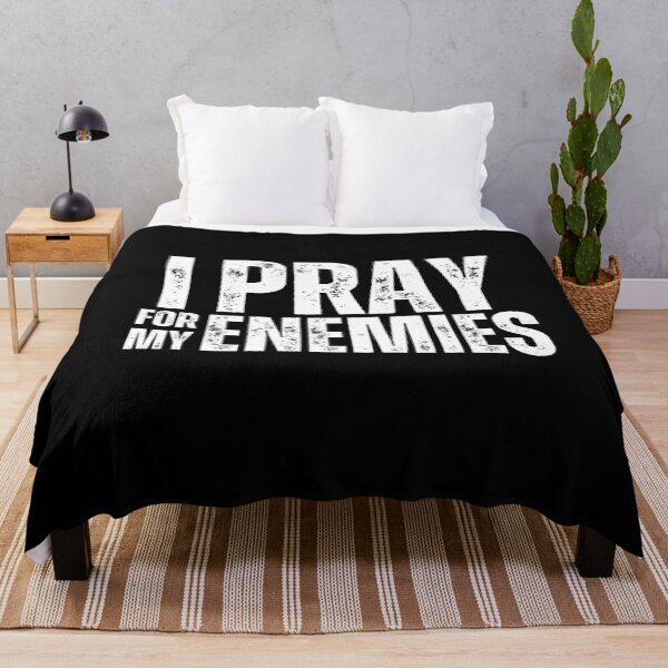 Item preview, I Pray for My Enemies – Bold Christian Faith Statement Design for Believers & Prayer Warriors White Distressed Font designed and sold by GFamilyC.