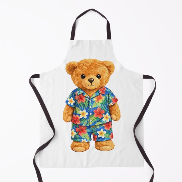 Item preview, Cute Teddy Bear in Blue Hawaiian Shirt - Tropical Summer Vacation Art ? designed and sold by CuteBear87.