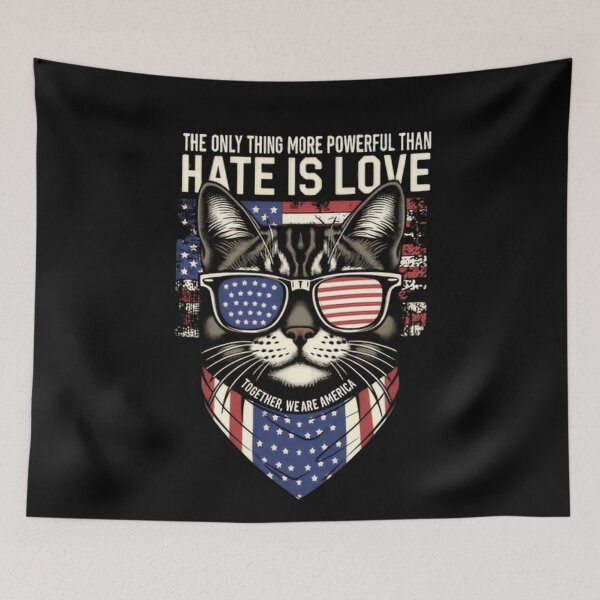 Item preview, The Only Thing More Powerful Than Hate Is Love America Stands Together designed and sold by SkeletonsDanger.