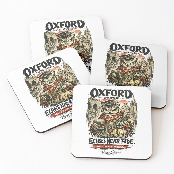 Item preview, Oxford University Aesthetic Vintage Owl Art - I Walked Where Echoes Never Fade Dark Academia Poster by Vivaan Studio designed and sold by Vivaan Studio.