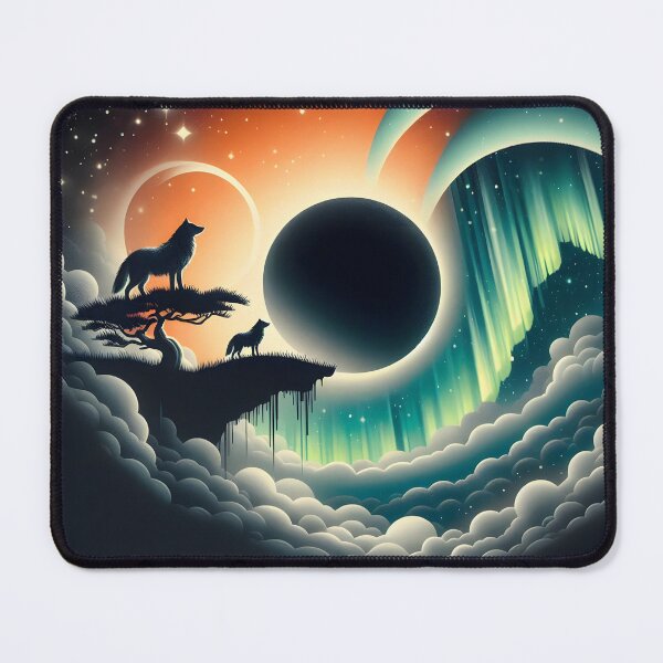 Item preview, Layered Northern Lights Wolf, Ai Generated Art   designed and sold by ACC .