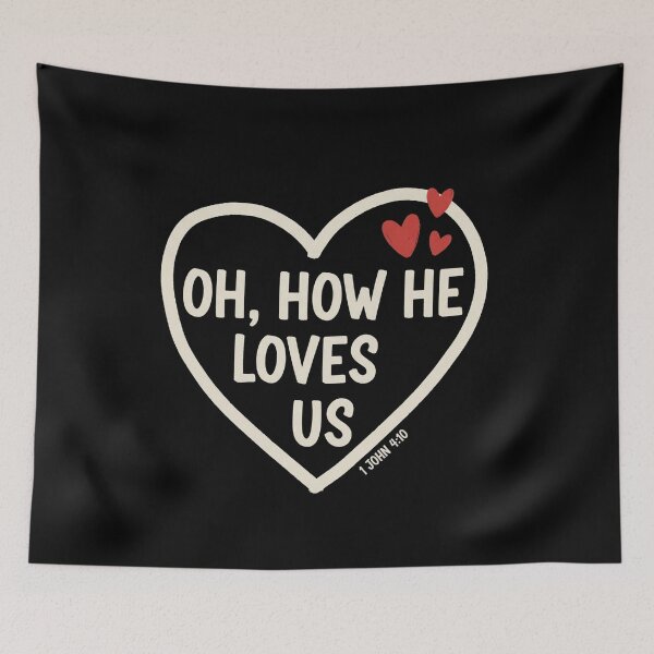 Item preview, Oh How He Loves Us Christian Jesus Bible Verse designed and sold by BornBorn.